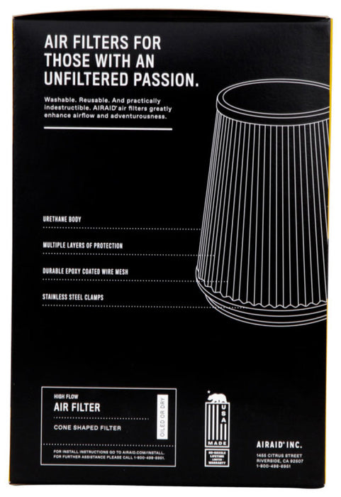 Airaid Universal Air Filter Cone 5in FLG x 6-1/2in B x 4-3/4in T x 7-9/16in H Synthaflow 704-409