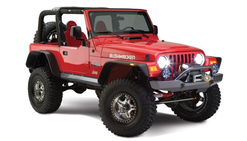 Bushwacker 97-06 compatible with Jeep Wrangler Flat Style Flares 4pc Black 10920-07