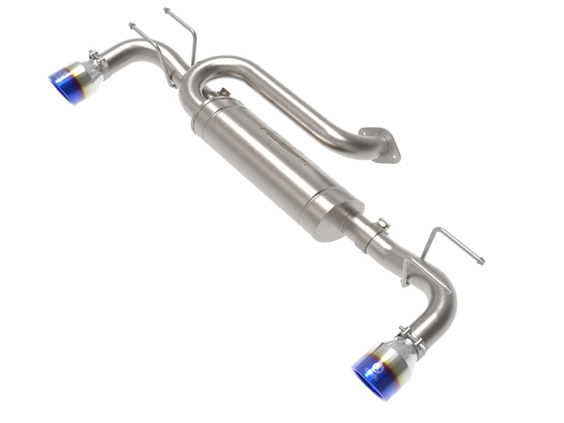 aFe 19-22 Mazda 3 L4 2.5L Takeda 3in to 2-1/2in 304 SS Axle-Back Exhaust w/ Blue Flame Tip 49-37023-L