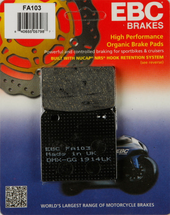 EBC Brakes Organic Front Brake Pads Compatible for Suzuki GS1150ES 1984