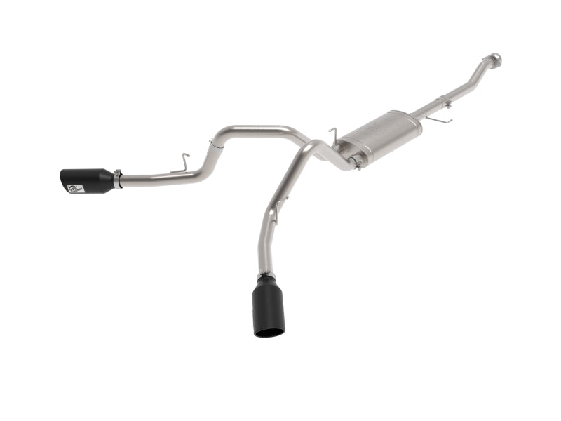 aFe Vulcan 3in 304 SS Cat-Back Exhaust 2021 Ford F-150 V6 2.7L/3.5L (tt)/V8 5.0L w/ Black Tips 49-33126-B