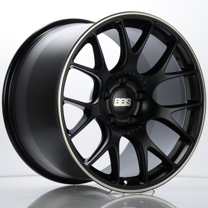 BBS CH-R 19x11 5x130 ET56 CB71.6 Satin Black Polished Rim Protector Wheel w/ Motorsport Etching CH111BPO-MTSP