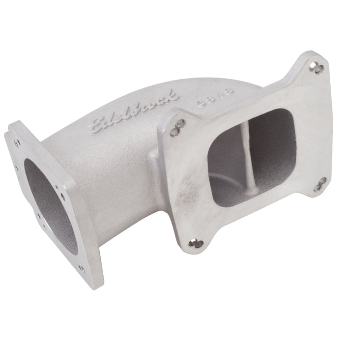 Edelbrock Low Profile Intake Elbow 90mm Throttle Body to Square-Bore Flange As-Cast Finish 3848