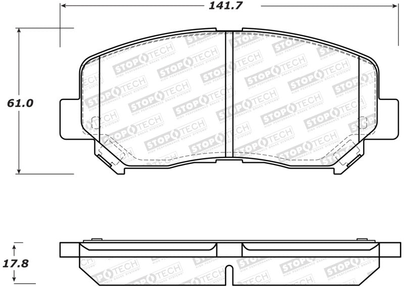 StopTech Street Brake Pads Rear 308.16403