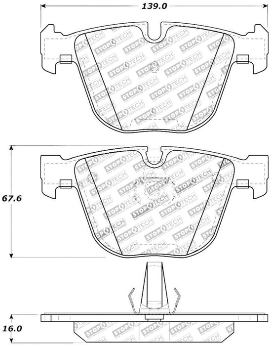 StopTech Street Touring 06-09 BMW M5 E60 / 07-09 M6 E63/E63 Rear Brake Pads 308.0919