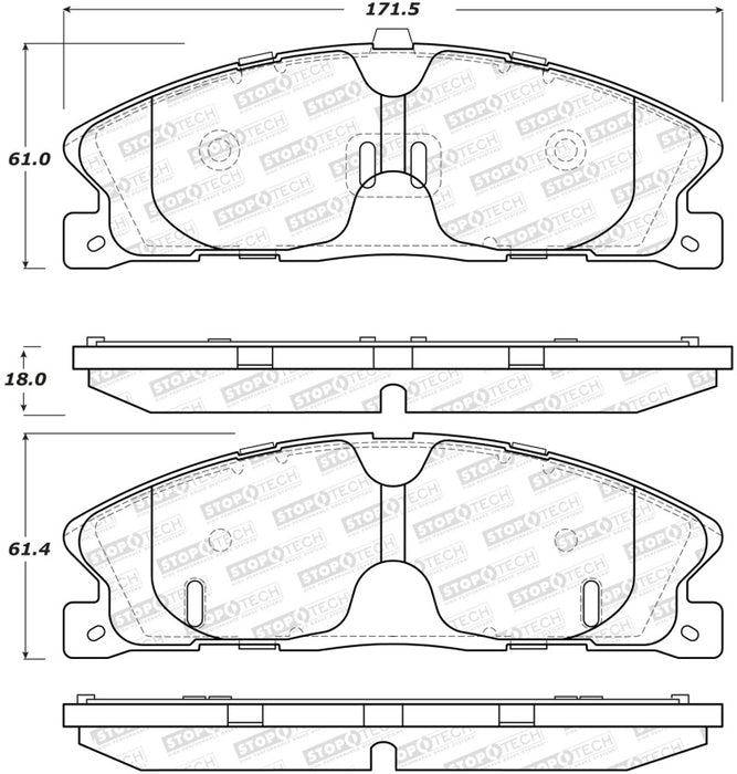 StopTech Sport Brake Pads w/Shims and Hardware Rear 309.16111