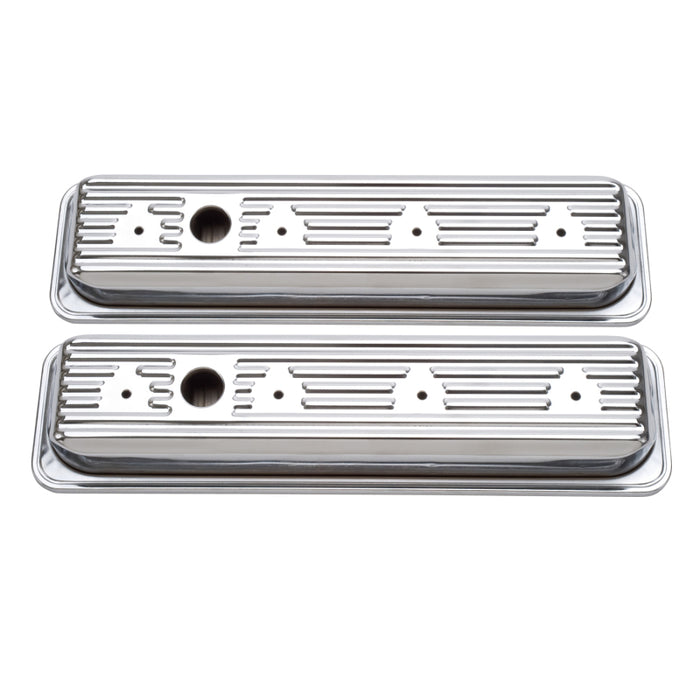 Edelbrock Valve Cover Signature Series Chevrolet 1987-1995 262-400 CI V8 Low Chrome 4446