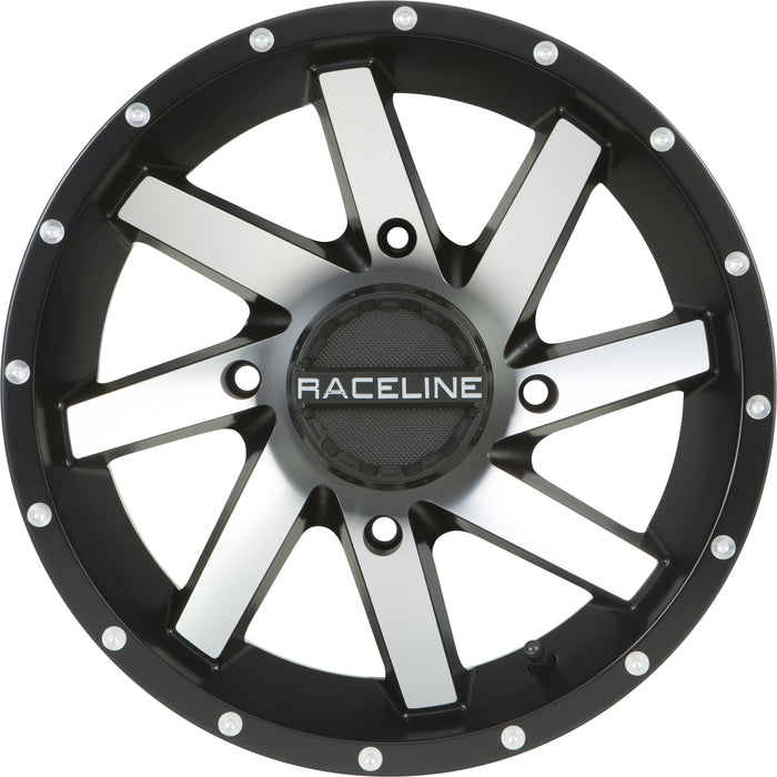 Raceline Wheels A82M TWIST UTV/ATV Wheel Black Machined Finish 14x7" 4x137", 10 mm offset/(4.39"B/S)