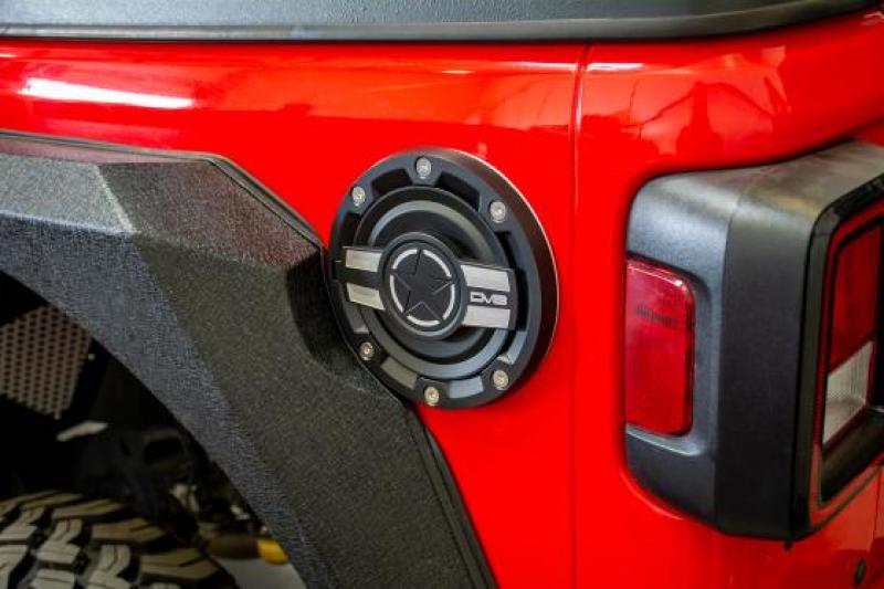 DV8 Offroad 2018+ compatible with Jeep JL Aluminum Fuel Door for 20-Pres Wrangler D-JL-190004-MIL