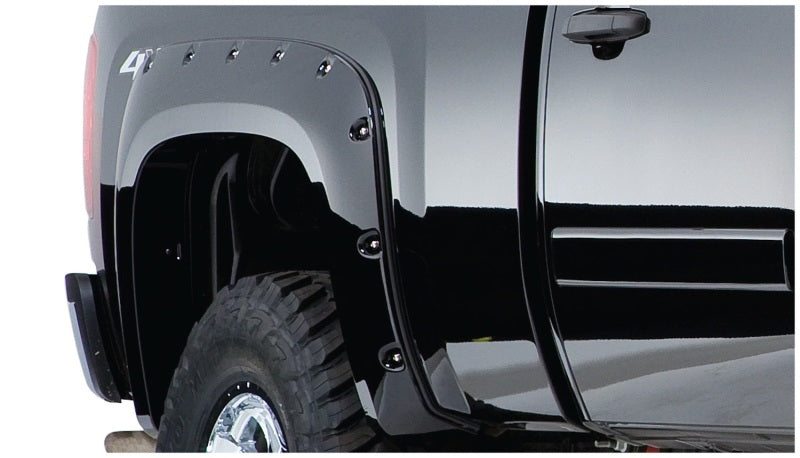 Bushwacker 07-13 Chevy Silverado 1500 Fleetside Pocket Style Flares 2pc 69.3in Bed Black 40094-02