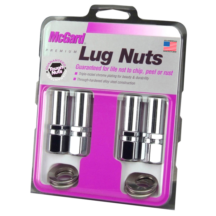 McGard Hex Lug Nut (Drag Racing X-Long Shank) 1/2-20 / 13/16 Hex / 2.475in. Length (4-Pack) Chrome 63004