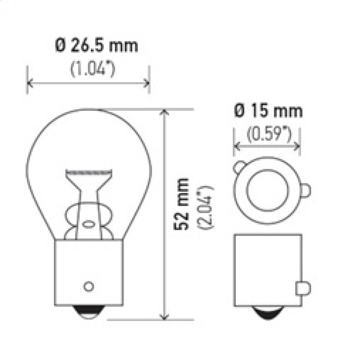 Hella Bulb 9507 24V 21W BAU15s S8 AMBER 9507