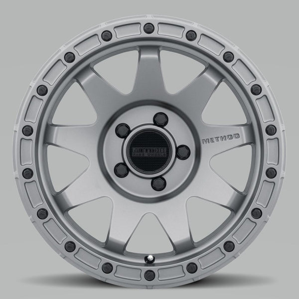 Method MR317 17x8.5 0mm Offset 5x5 71.5mm CB Matte Titanium Wheel MR31778550800
