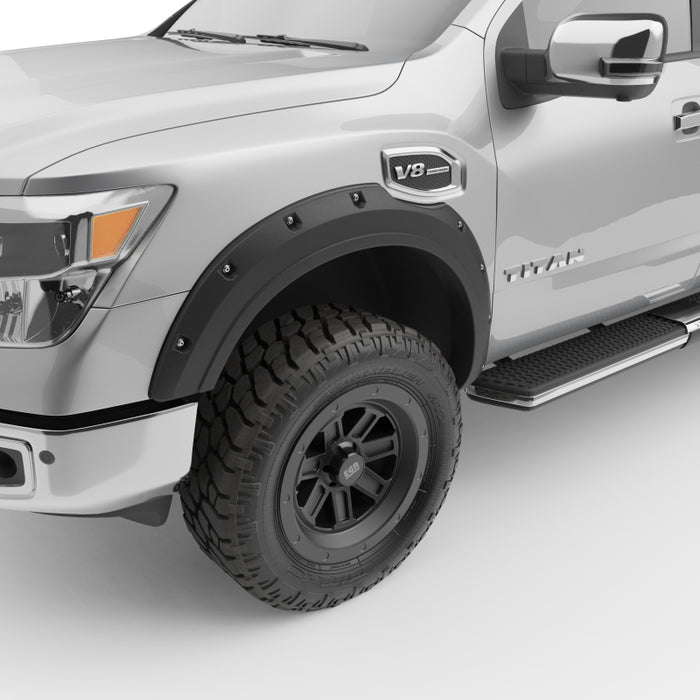 EGR 16+ Compatible with Nissan Titan XD Bolt-On Look Fender Flares Set 795904