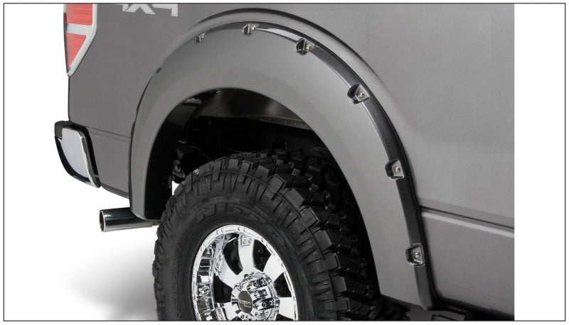 Bushwacker 09-14 Ford F-150 Styleside Pocket Style Flares 4pc 67.0/78.8/97.4in Bed Black 20929-02