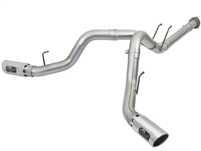 aFe ATLAS 4in DPF-Back Alum Steel Exhaust System w/Polished Tip 2017 Ford Diesel Trucks V8-6.7L (td) 49-03092-P