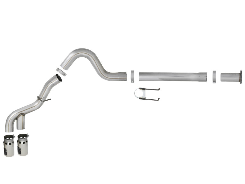 aFe Power 11-14 Ford F250/F350 6.7L Diesel Rebel XD 4in 409 SS DPF-Back Exhaust System Pol Tips 49-43120-P