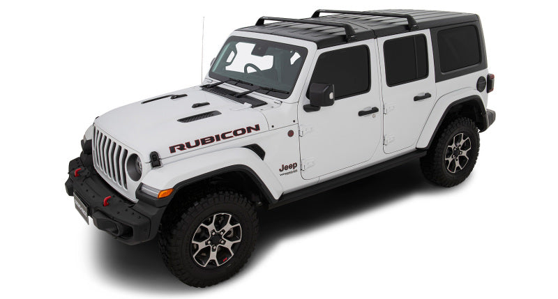 Rhino-Rack 07-22 compatible with Jeep Wrangler JK/JL 4 Door Hard Top Vortex SG 2 Bar Roof Rack Black SG59