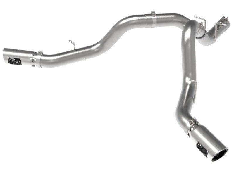 aFe Large Bore-HD 4in 409SS DPF-Back Exhaust System w/Polished Tips 20 GM Diesel Trucks V8-6.6L 49-44126-P