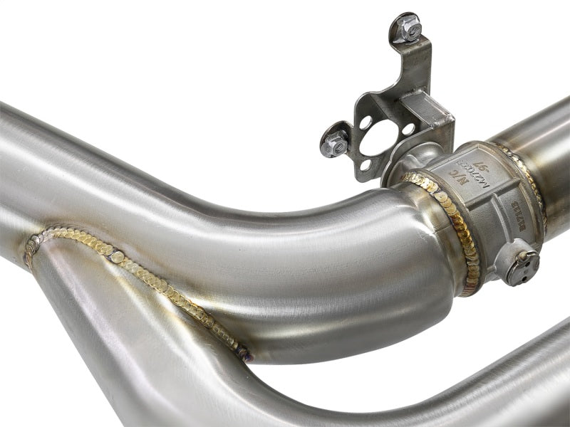 aFe MACH Force-Xp 3.5in. 304 SS C/B Exhaust w/o Muffler 15-18 BMW X5 M V8-4.4L (tt) Polished Tip 49-36342-P