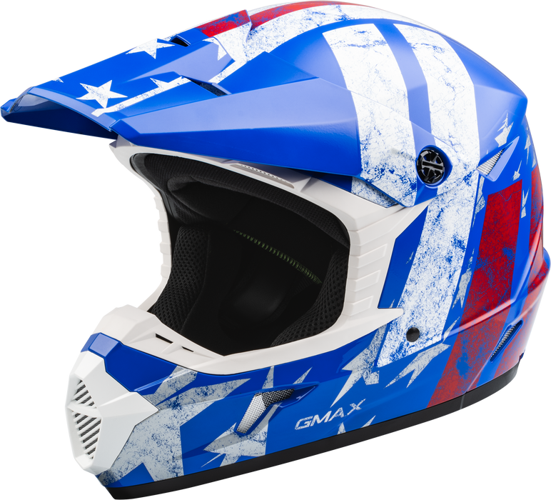 Gmax D3465045 Mx-46 Patriot Off-Road Helmet Red/White/Blue Md