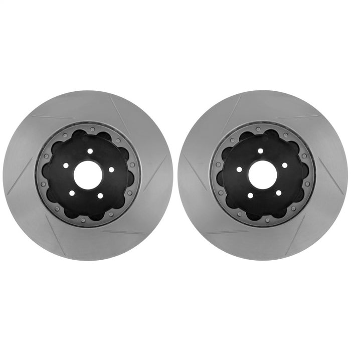 StopTech 13-18 Ford Focus ST AeroRotor 2pc Slotted and Zinc Plated Front Rotor (Pair) 81.342.9931