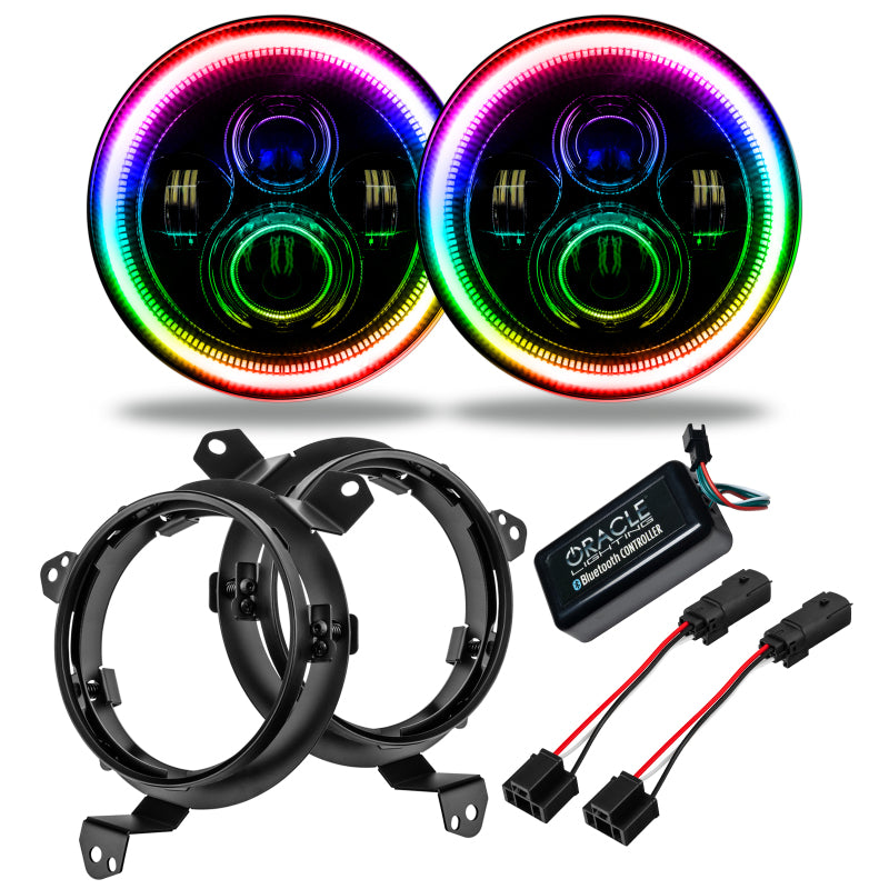 Oracle compatible with Jeep Wrangler JL/Gladiator JT 7in. High Powered LED Headlights (Pair) Dynamic SEE WARRANTY 5769J-332