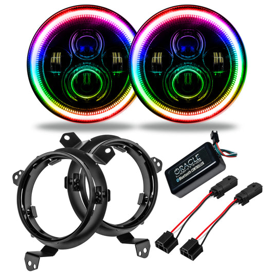 Oracle compatible with Jeep Wrangler JL/Gladiator JT 7in. High Powered LED Headlights (Pair) Dynamic SEE WARRANTY 5769J-332