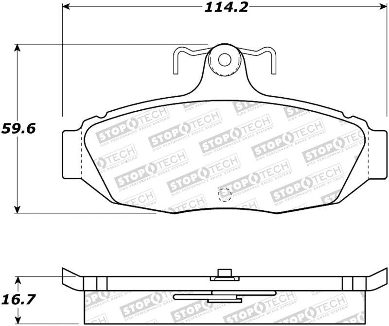 StopTech Sport Brake Pads w/Shims & Hardware Rear 309.0545