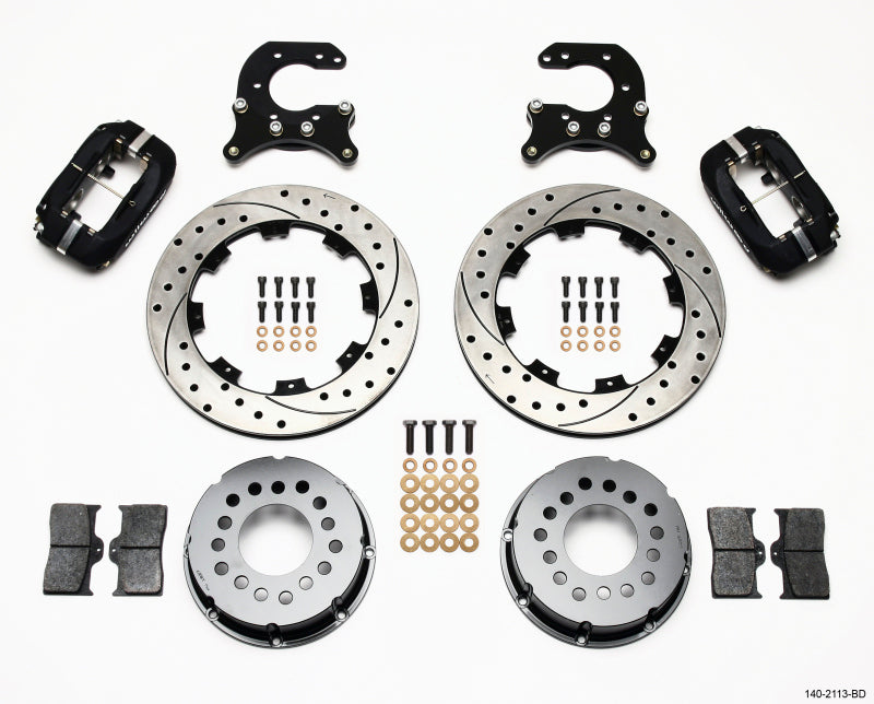 Wilwood Forged Dynalite P/S Rear Kit Drilled Rotor Small Ford 2.66in Offset 140-2113-BD