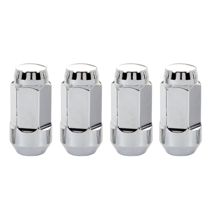 McGard Hex Lug Nut (Cone Seat Bulge Style) M14X1.5 / 13/16 Hex / 1.945in. Length (4-Pack) Chrome 64023