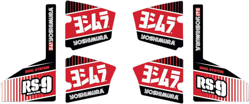 Yoshimura Rs-9 Muffler Decal Set 6/Pcs RS9-NB004