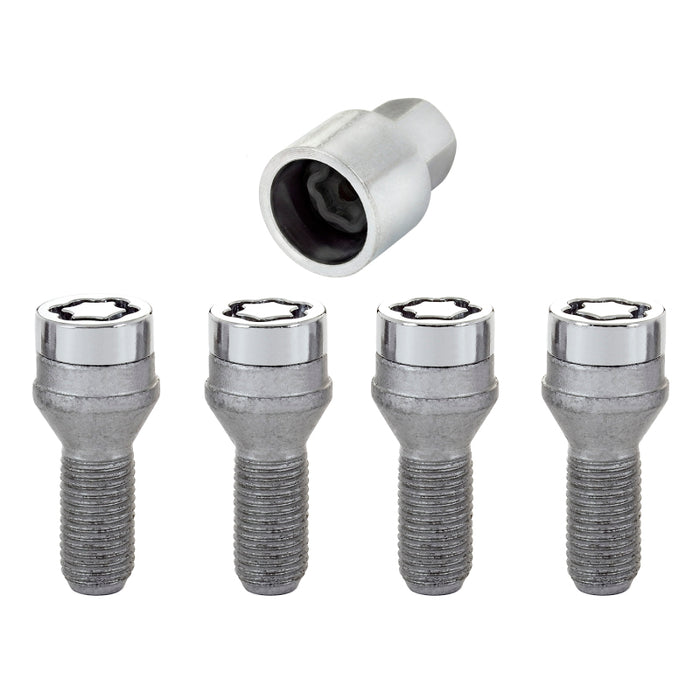 McGard Wheel Lock Bolt Set 4pk. (Cone Seat) M14X1.25 / 17mm Hex / 27.3mm Shank Length Chrome 27226