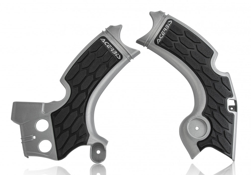 Acerbis 15-18 Kawasaki KX250F/ 19-20 KX250 Frame Guards- X-Grip Silver/Black 2657591015