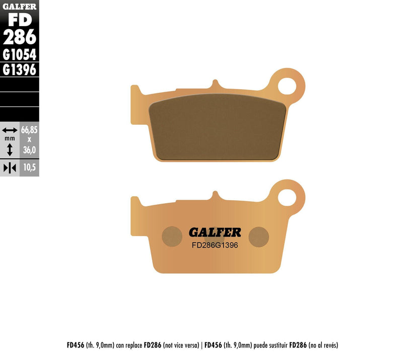 Galfer HH Sintered Brake Pads (Rear G1396) Compatible With 03-19 YAMAHA YZ250