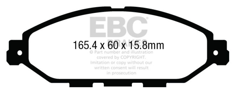 EBC 14+ Compatible with Infiniti QX60 3.5 Greenstuff Front Brake Pads DP63010