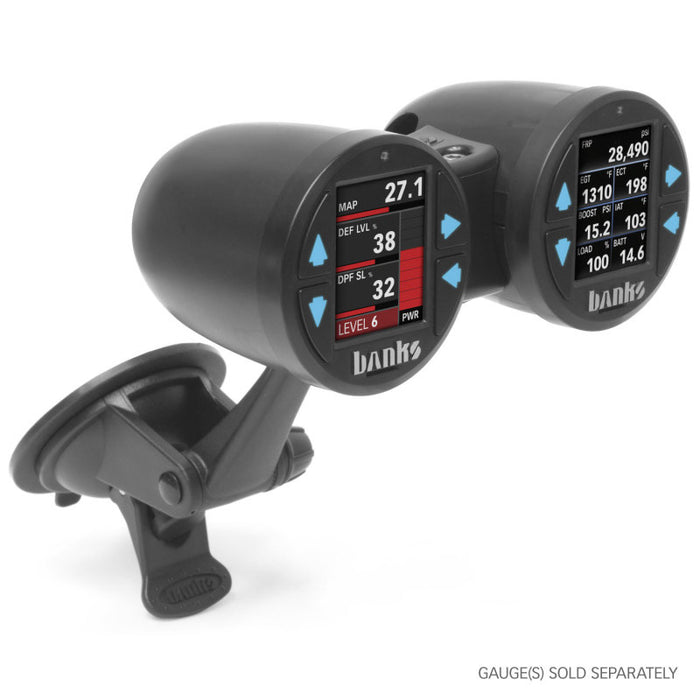 Banks Power Dual Gauge Pod Suction Mount For iDash 1.8 And 52mm Gauges 63344