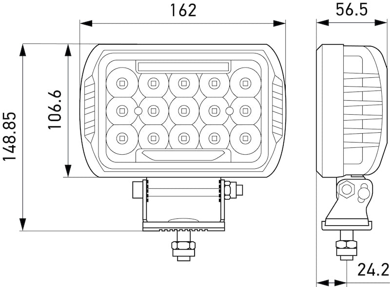 HELLA Value Fit 450 LED Lamp 10-30 VDC 75W Driving Light Kit 358154051