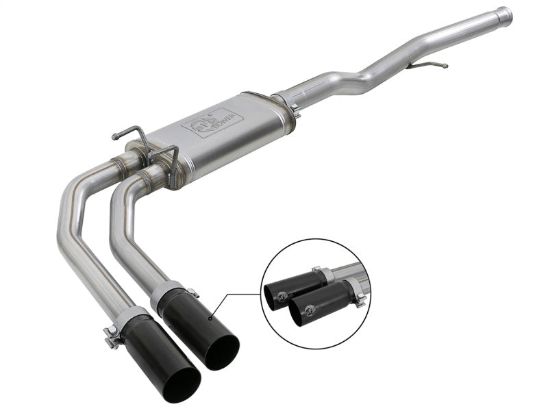 aFe Rebel Series 3in to 2.5in 409 SS Cat-Back Exhaust w/ Black Tips 09-18 GM Silverado/Sierra 5.4L 49-44098-B