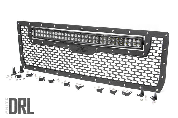 Rough Country Mesh Grille 30" Dual Row Led Black White Drl Fits GMC Sierra 1500 (14-15) 70190DRL
