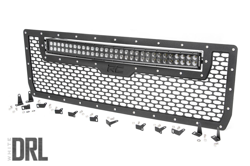 Rough Country Mesh Grille 30" Dual Row Led Black White Drl fits gmc Sierra 1500 (14-15) 70190DRL