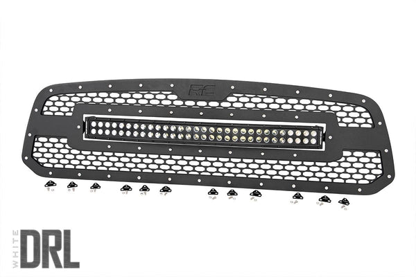 Rough Country Mesh Grille 30" Dual Row Led Black White Drl Fits RAM 1500 (13-18 & Classic) 70199DRL