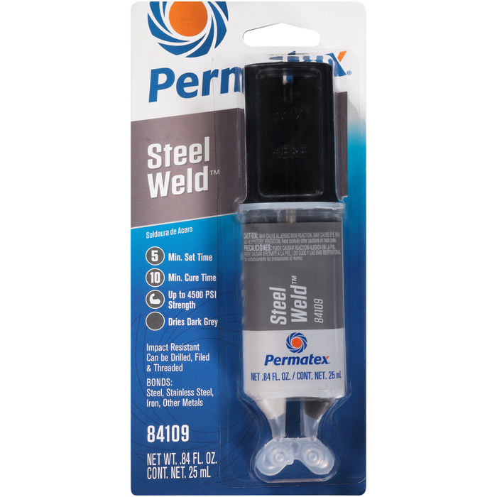 Permatex 84109 PermaPoxy 4 Minute Multi-Metal Epoxy, 0.84 oz. , Grey