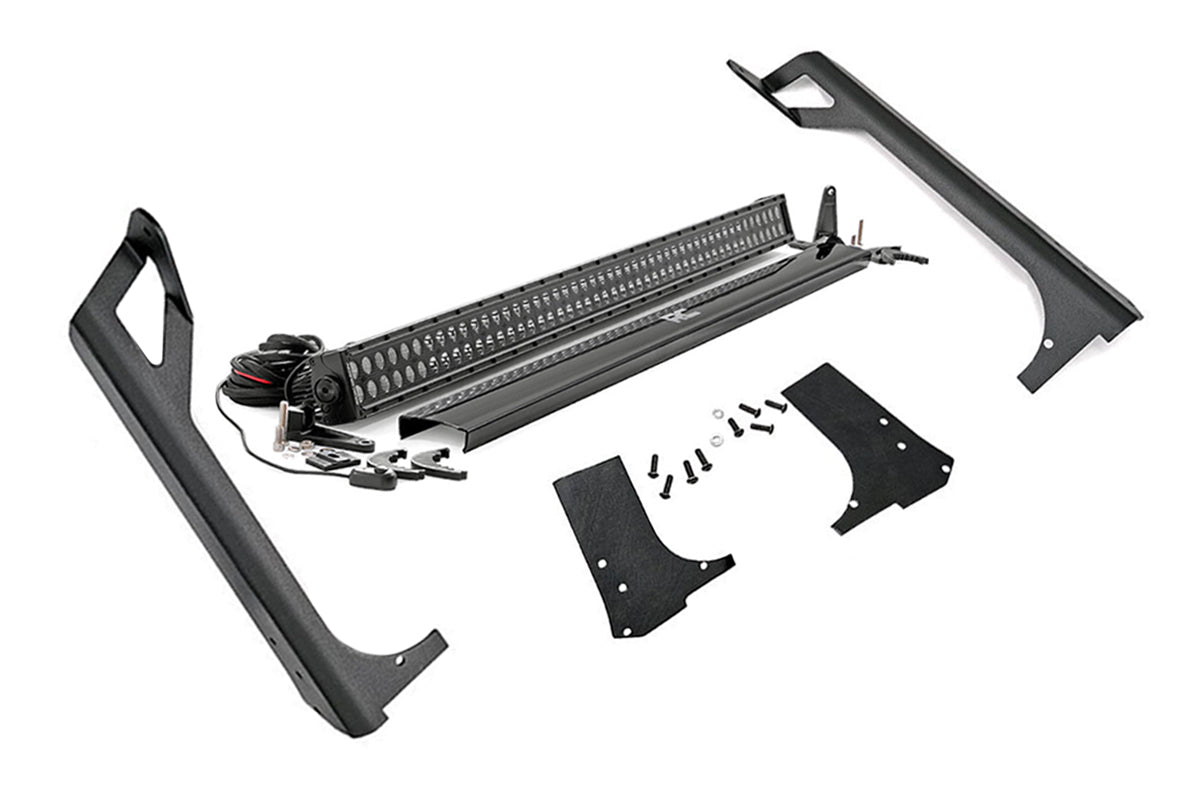 Rough Country Led Light Kit Windshield Mount 50" Black Dual Row Fits Jeep Wrangler Tj (97-06) 70503BL