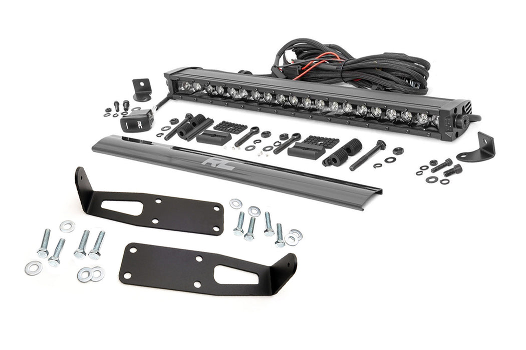 Rough Country Led Light Kit Bumper Mount 20" Black Single Row White Drl Ram 2500/3500 (10-18) 70568BLDRL