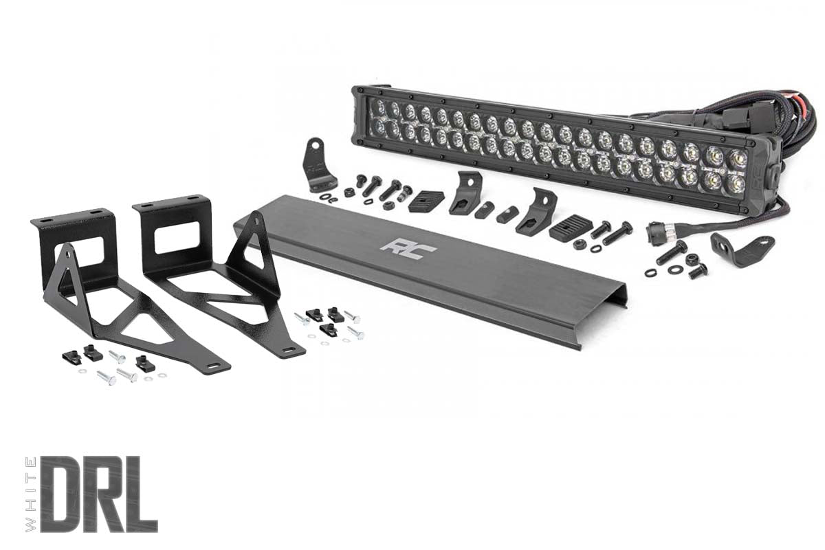 Rough Country Led Light Kit Bumper Mount 2" Black Dual Row White Drl Fits Ford Super Duty (05-07) 70665DRL