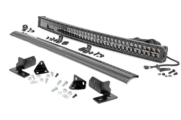 Rough Country Led Light Bumper Mount 40" Black Dual Row White Drl Fits Ford F-250 Super Duty (11-16) 70682DRL