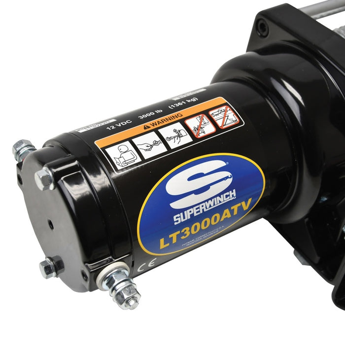 Superwinch 3000 LBS 12V DC 3/16in x 50ft Steel Rope LT3000 Winch 1130220