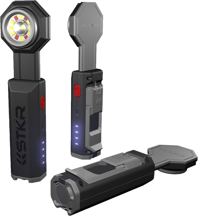 STKR Concepts FLEXIT Pocket Light 6.5-650 Lumen Flexible Rechargeable Light for Emergencies, Camping, Hiking, Working Around The House or in The Garage, Black