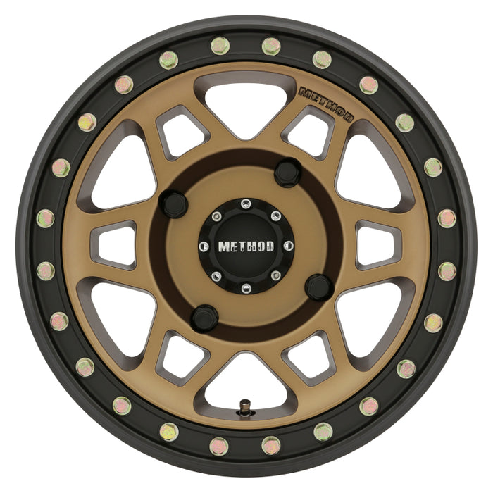 Method MR405 UTV Beadlock 15x7 4+3/13mm Offset 4x156 132mm CB Method Bronze Wheel Matte Black Ring MR40557046943B